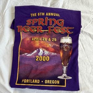 Vintage Short Sleeve T-Shirt - Purple 'Spring Beer Fest' Graphic